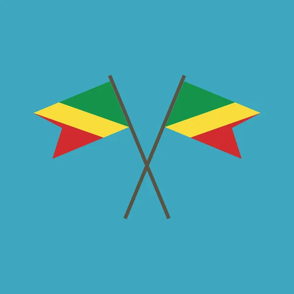 Republiken Kongo Flaggikonen Platt Design Självständighetsdagen Eller National Dag Semester — Stock vektor