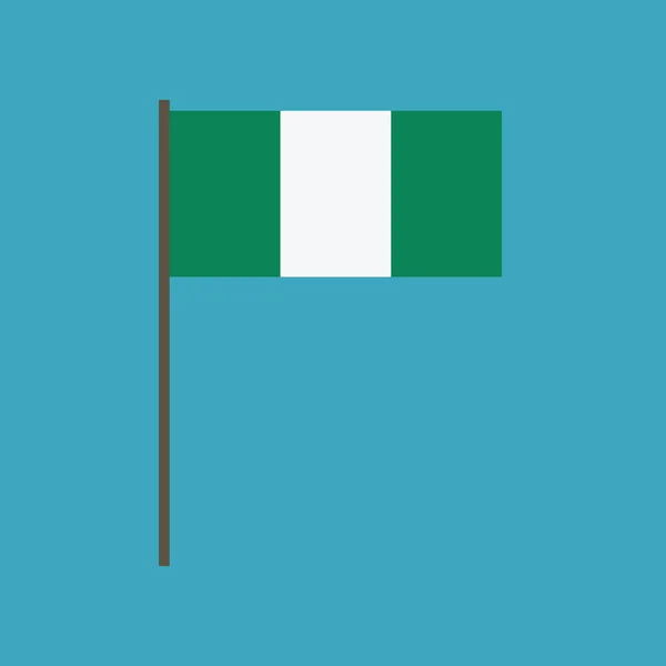 Nigeria Flaggikonen Platt Design Självständighetsdagen Eller National Dag Semester Konceptet — Stock vektor