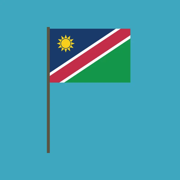 Namibia Flaga Ikona Płaska Dzień Niepodległości Lub Narodowy Dzień Wakacje — Wektor stockowy