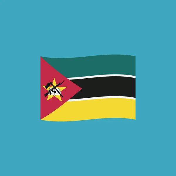 Mozambique Flag Icon Flat Design Independence Day National Day Holiday — Stock Vector