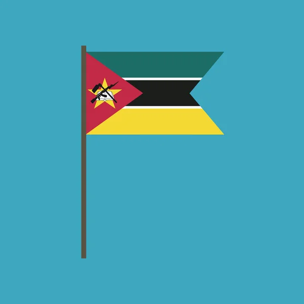 Mozambique Flag Icon Flat Design Independence Day National Day Holiday — Stock Vector