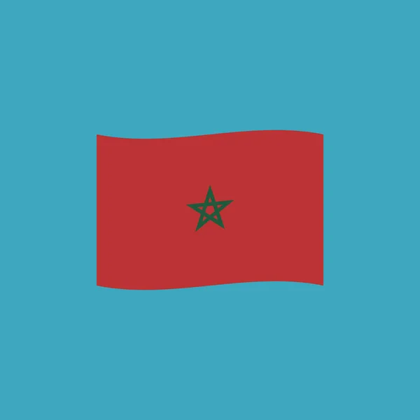 Ikona Příznaku Maroko Plochý Design Den Nezávislosti Nebo Národní Den — Stockový vektor