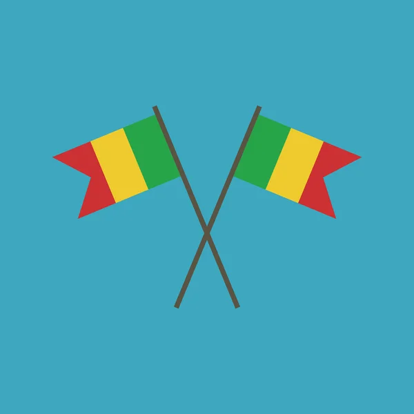 Ikona Příznaku Mali Plochý Design Den Nezávislosti Nebo Národní Den — Stockový vektor