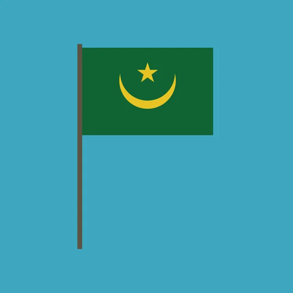 Ikon Bendera Mauritania Dalam Desain Datar Hari Kemerdekaan Atau Hari - Stok Vektor