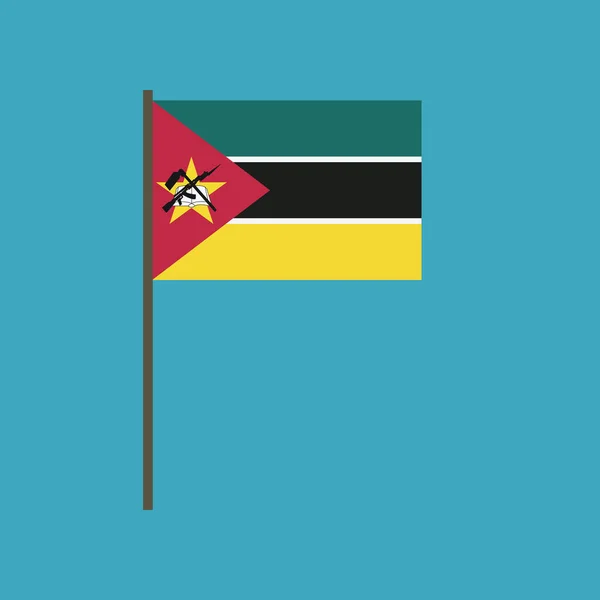 Mozambique Vlagpictogram Platte Ontwerp Independence Day Nationale Dag Concept Vakantie — Stockvector