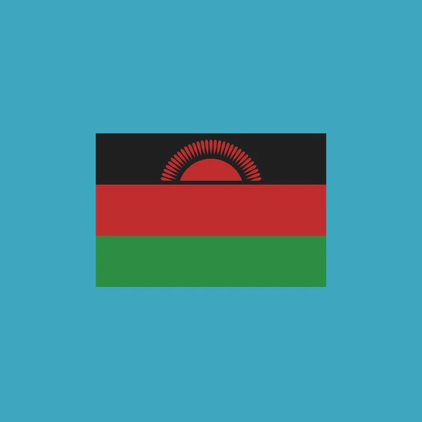 Bandera Malawi Icono Diseño Plano Día Independencia Concepto Día Fiesta — Vector de stock