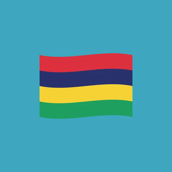 Icono Bandera Mauricio Diseño Plano Día Independencia Concepto Día Fiesta — Archivo Imágenes Vectoriales