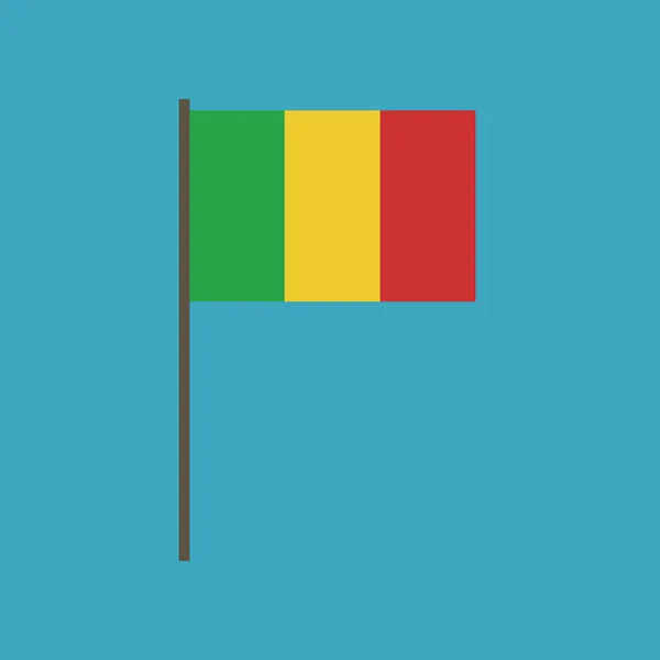 Bandera Malí Icono Diseño Plano Día Independencia Concepto Día Fiesta — Vector de stock