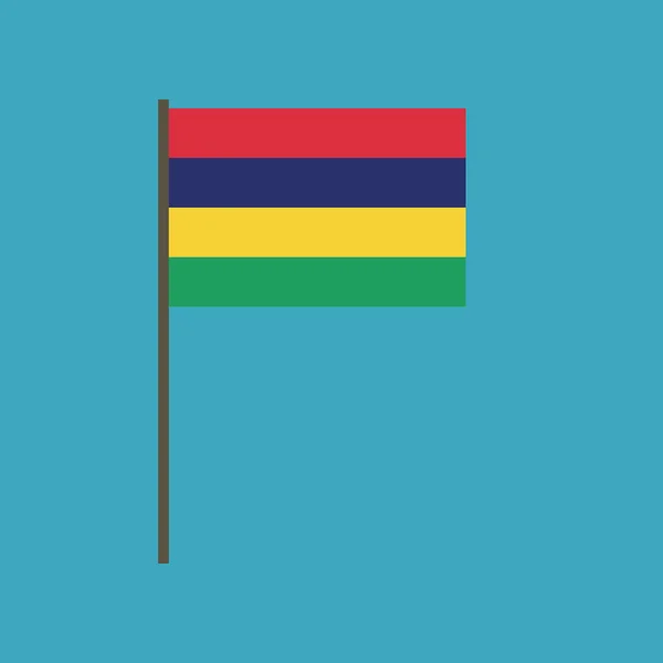 Mauritius Bayrak Simgesi Düz Tasarım Bağımsızlık Günü Ulusal Gün Tatil — Stok Vektör