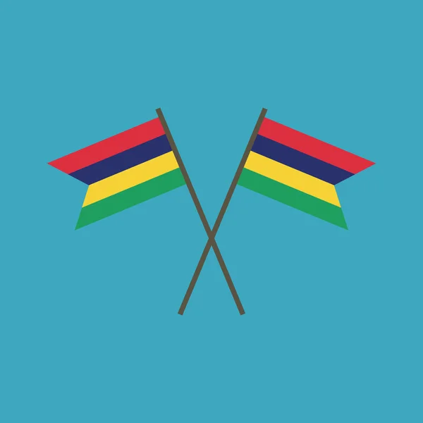 Маврикій Значок Прапорця Плоский Дизайн День Незалежності Або Національний День — стоковий вектор