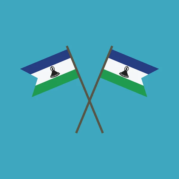 Lesotho Flaggensymbol Flachem Design Unabhängigkeitstag Oder Nationalfeiertag Konzept — Stockvektor