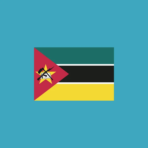 Icona Bandiera Mozambicana Disegno Piatto Giorno Indipendenza Concetto Festa Nazionale — Vettoriale Stock