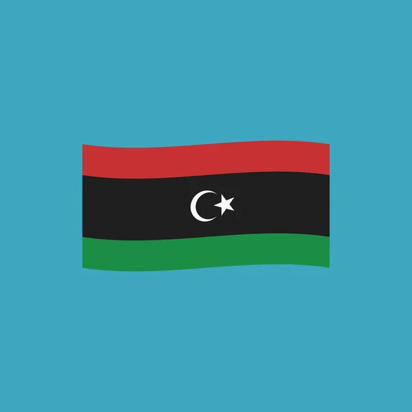 Libia Icono Bandera Diseño Plano Día Independencia Concepto Día Fiesta — Vector de stock
