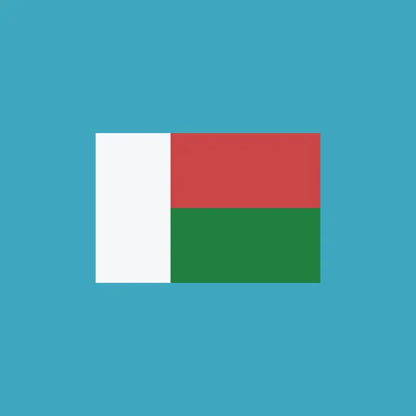 Ikona Příznaku Madagaskar Plochý Design Den Nezávislosti Nebo Národní Den — Stockový vektor