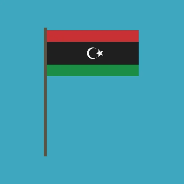 Libya Flag Icon Flat Design Independence Day National Day Holiday — Stock Vector