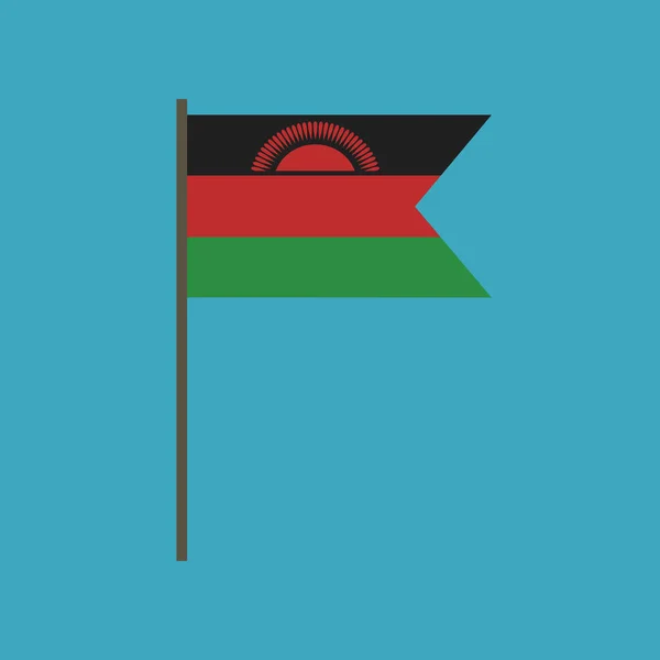 Malavi Bayrak Simgesi Düz Tasarım Bağımsızlık Günü Ulusal Gün Tatil — Stok Vektör