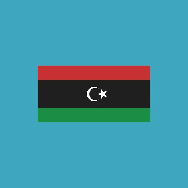 Libia Icono Bandera Diseño Plano Día Independencia Concepto Día Fiesta — Archivo Imágenes Vectoriales
