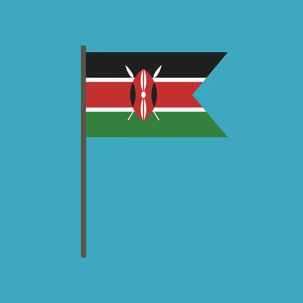 Icona Bandiera Kenya Design Piatto Giorno Indipendenza Concetto Festa Nazionale — Vettoriale Stock