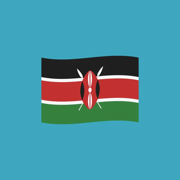 Icona Bandiera Kenya Design Piatto Giorno Indipendenza Concetto Festa Nazionale — Vettoriale Stock