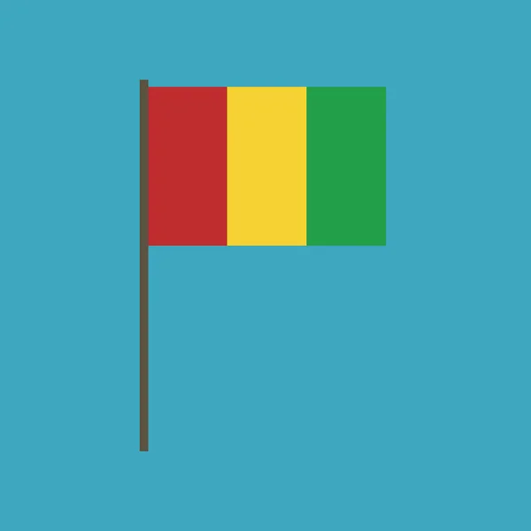 在平面设计的几内亚国旗图标 独立日或国庆节假期概念 — 图库矢量图片