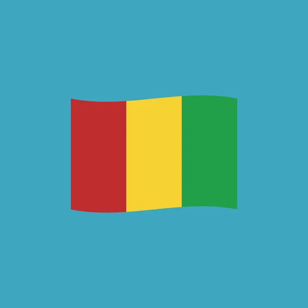 在平面设计的几内亚国旗图标 独立日或国庆节假期概念 — 图库矢量图片