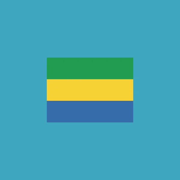 加蓬标志图标在平面设计 独立日或国庆节假期概念 — 图库矢量图片