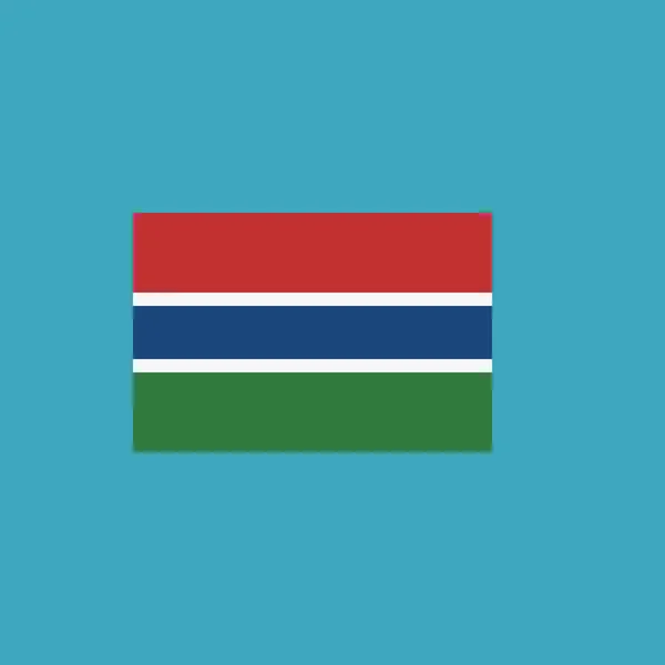 Icono Bandera Gambia Diseño Plano Día Independencia Concepto Día Fiesta — Vector de stock