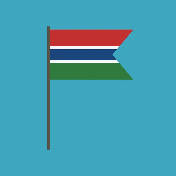 Gambia Vlagpictogram Platte Ontwerp Independence Day Nationale Dag Concept Vakantie — Stockvector