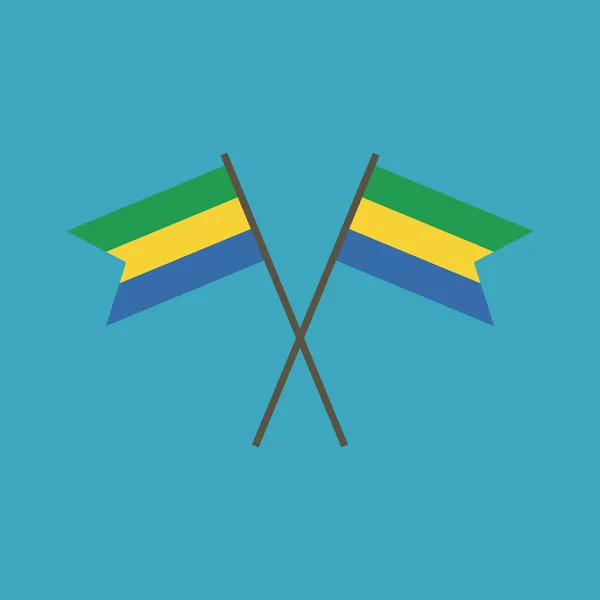 Gabon Vlagpictogram Platte Ontwerp Independence Day Nationale Dag Concept Vakantie — Stockvector