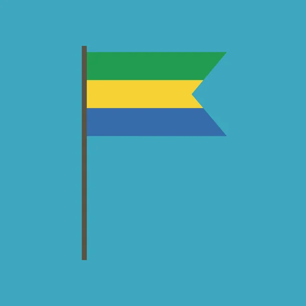 Gabon Flagge Symbol Flachem Design Unabhängigkeitstag Oder Nationalfeiertag Konzept — Stockvektor