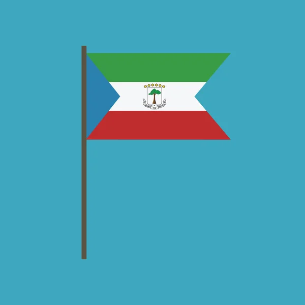 Icono Bandera Guinea Ecuatorial Diseño Plano Día Independencia Concepto Día — Vector de stock