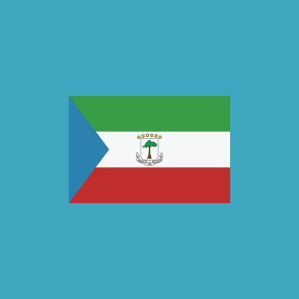Egyenlítői Guinea Zászló Ikonra Lapos Design Függetlenség Napja Vagy Nemzeti — Stock Vector