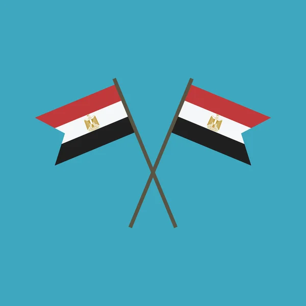 Egypti Lippu Kuvake Tasainen Muotoilu Itsenäisyyspäivä Tai Kansallispäivä Loma Käsite — vektorikuva