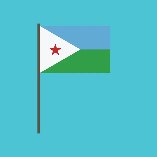 フラットなデザインでジブチの旗のアイコン 独立記念日や国立の日ホリデイ コンセプト — ストックベクタ