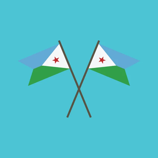 Icono Bandera Yibuti Diseño Plano Día Independencia Concepto Día Fiesta — Archivo Imágenes Vectoriales