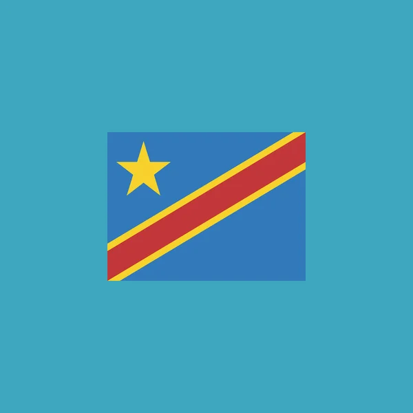 Demokratik Cumhuriyeti Kongo Bayrak Simgesi Düz Tasarım Bağımsızlık Günü Ulusal — Stok Vektör