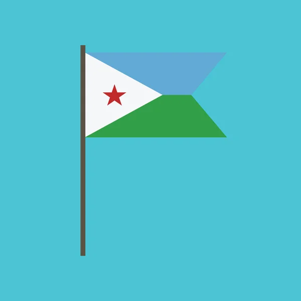 Djibouti Vlagpictogram Platte Ontwerp Independence Day Nationale Dag Concept Vakantie — Stockvector