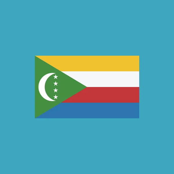 Значок Флага Коморских Островов Плоском Дизайне День Независимости Праздничная Концепция — стоковый вектор