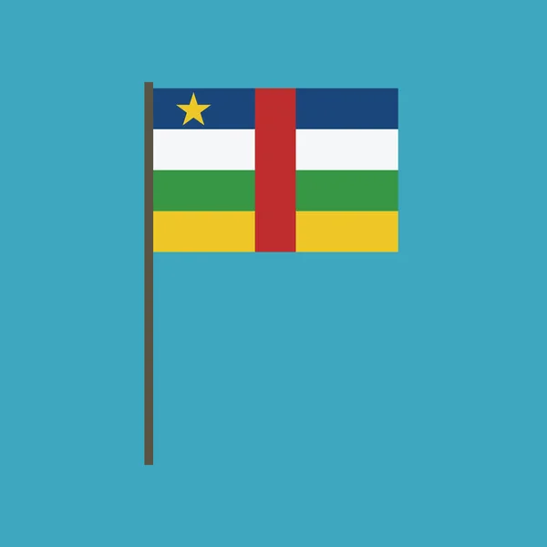 Центральноафриканська Республіка Значок Прапорця Плоский Дизайн День Незалежності Або Національний — стоковий вектор
