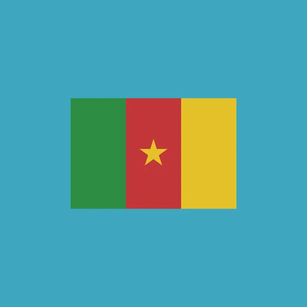 Ikona Příznaku Kamerun Plochého Tvaru Den Nezávislosti Nebo Národní Den — Stockový vektor