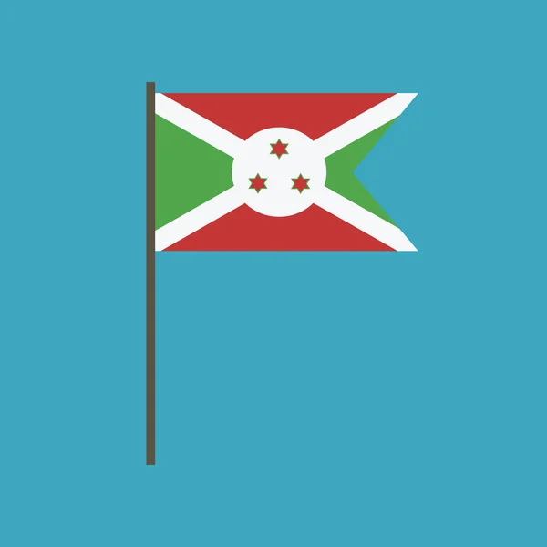 Ikona Příznaku Burundi Plochý Design Den Nezávislosti Nebo Národní Den — Stockový vektor