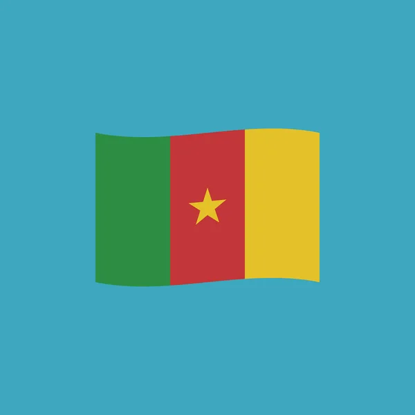 喀麦隆国旗图标在平面设计 独立日或国庆节假期概念 — 图库矢量图片