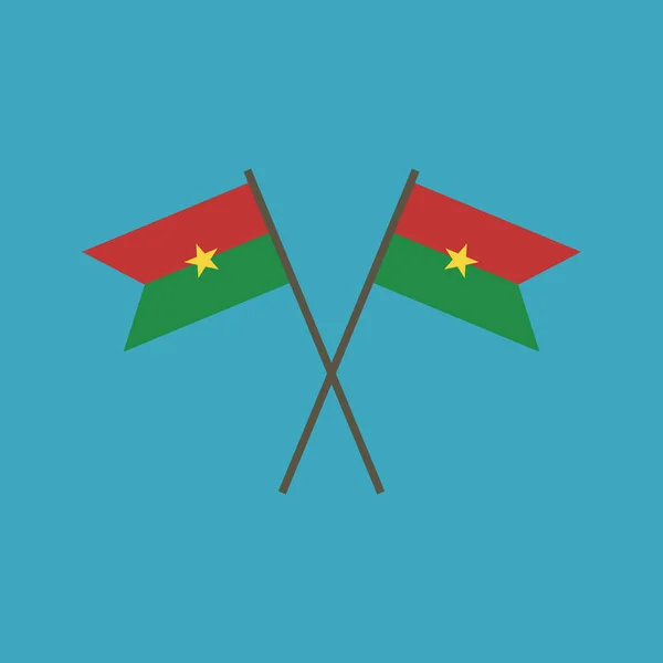 Значок Флага Буркина Фасо Плоском Дизайне День Независимости Праздничная Концепция — стоковый вектор