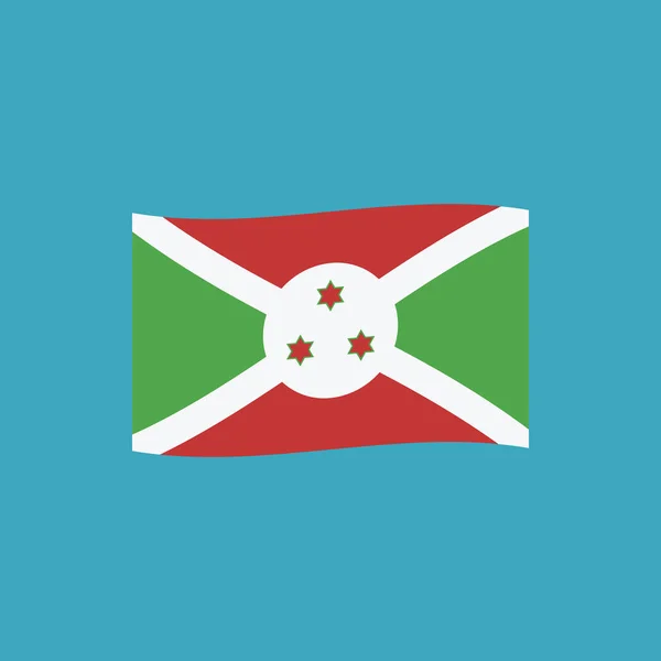 Burundi Icono Bandera Diseño Plano Día Independencia Concepto Día Fiesta — Vector de stock