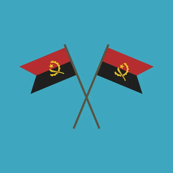 Ícone Bandeira Angola Design Plano Dia Independência Conceito Feriado Nacional —  Vetores de Stock