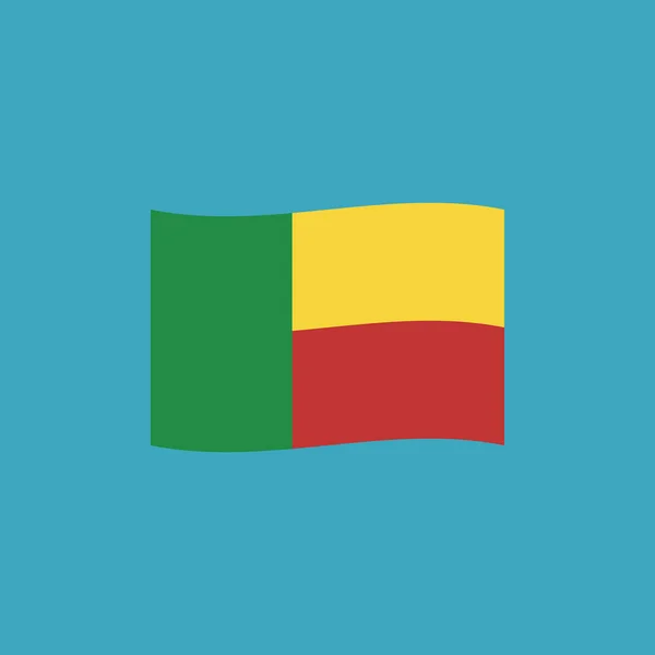 Benin Ikona Příznaku Plochý Design Den Nezávislosti Nebo Národní Den — Stockový vektor
