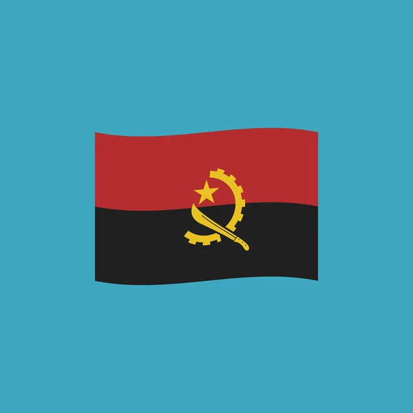 Icona Bandiera Angola Design Piatto Giorno Indipendenza Concetto Festa Nazionale — Vettoriale Stock