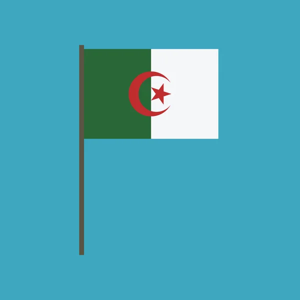 Ícone Bandeira Argélia Design Plano Dia Independência Conceito Feriado Nacional — Vetor de Stock