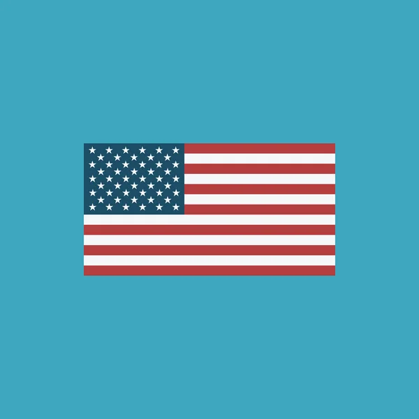 平面设计中的美国国旗图标 独立日或国庆节假期概念 — 图库矢量图片