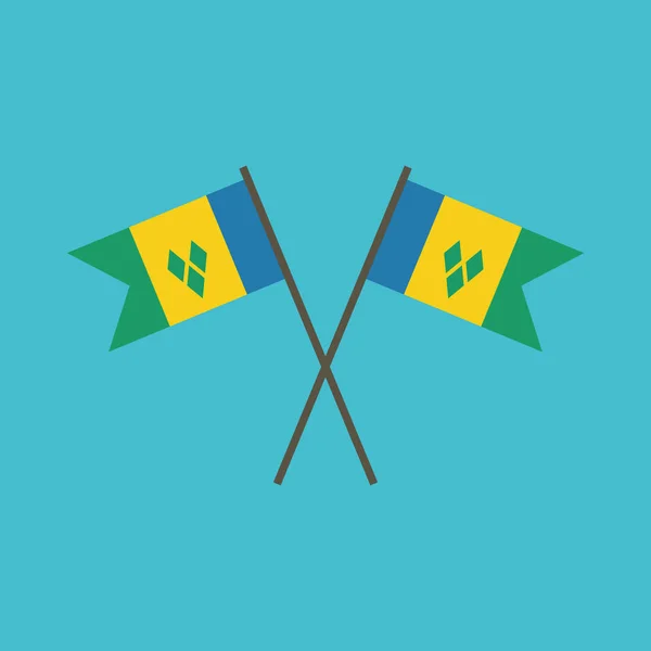 Saint Vincent Och Grenadinerna Flaggikonen Platt Design Självständighetsdagen Eller National — Stock vektor
